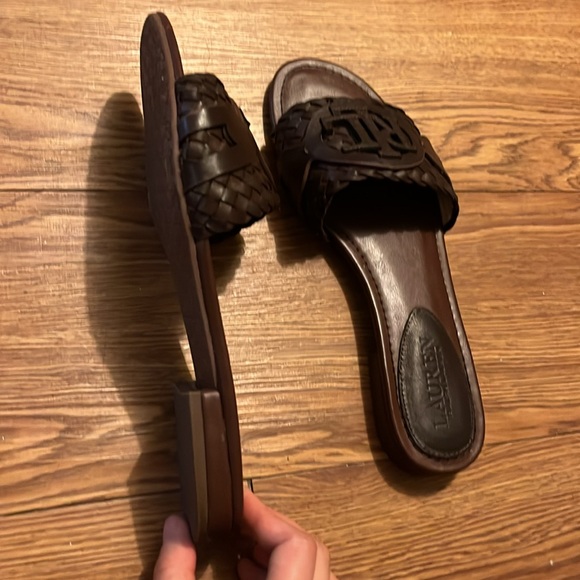Ralph Lauren Leather Slide Sandals Size 6 - Picture 7 of 7